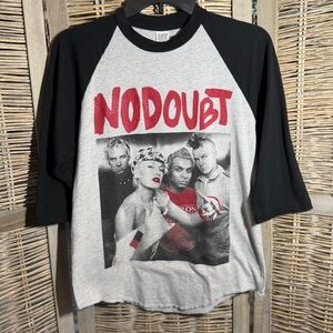 No Doubt Graphic Raglan Tee - Black and Gray - Small